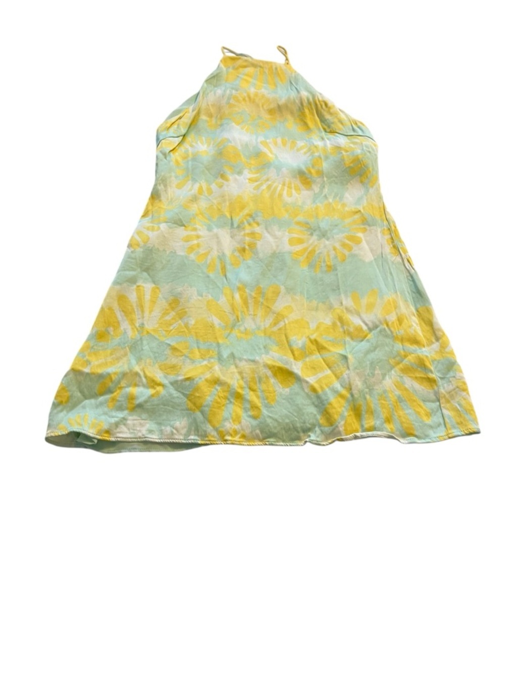 Coastal Cowgirl Tie Dye Halter Mini Dress Yellow Green Zara Small - Picture 2 of 10